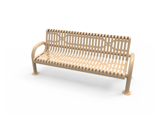 Slatted Steel MOD Bench with Back